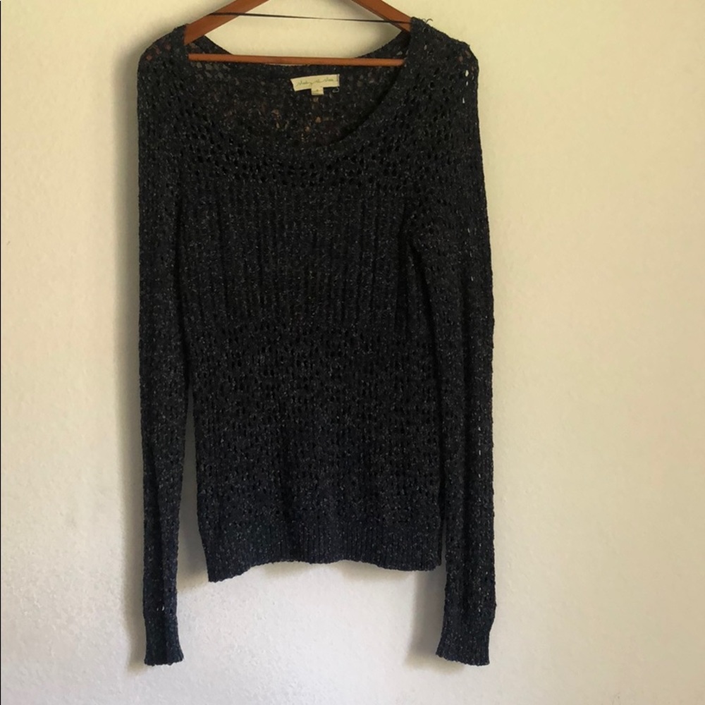 Navy knitted sweater.